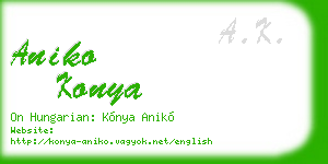 aniko konya business card